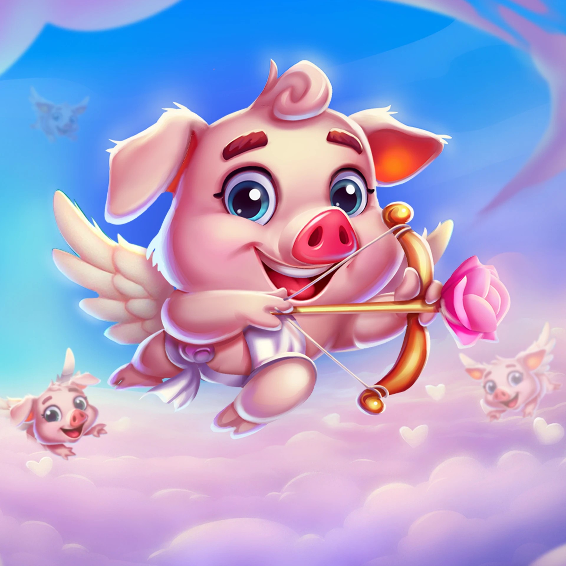 Image Showing Banner Of cupids and healed hearts in Love Struck Bingo Room