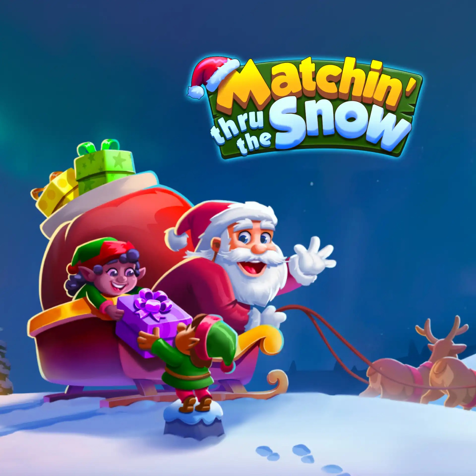 Image showing banner of Helping The Elves Pack Presents Into Gift Bags By Calling Bingos in New Matchin' thru the Snow Room